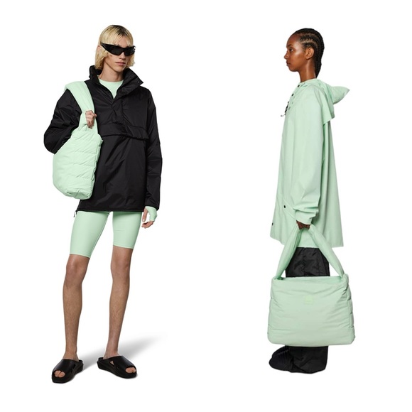 NWT RAINS $140 Waterproof Loop Shopper Mini in Mineral Blue/Green - Picture 10 of 10